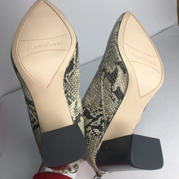 Franco Sarto Kortney Snake Print Booties Zip Block Heel 7.5 - Picture 9 of 10
